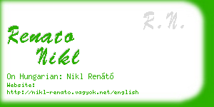 renato nikl business card